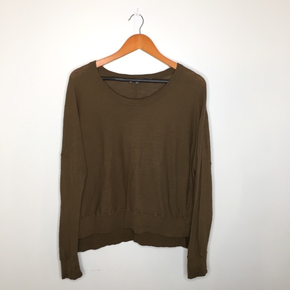 Vince Sweaters - Vince olive green drop sleeve sweater